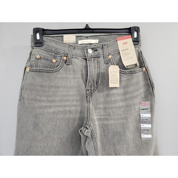 NEW Levis Size 26 Womens Low Pro‎ Straight Jean Splatter Acid Wash Bleach Paint - Picture 2 of 9